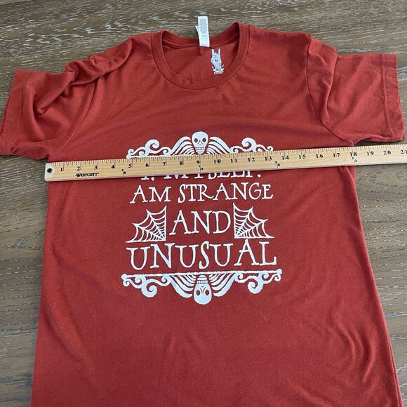 Beetlejuice Shirt Womens Small Rust Strange and Unusual Short Sleeve Movie Quote - Picture 7 of 10